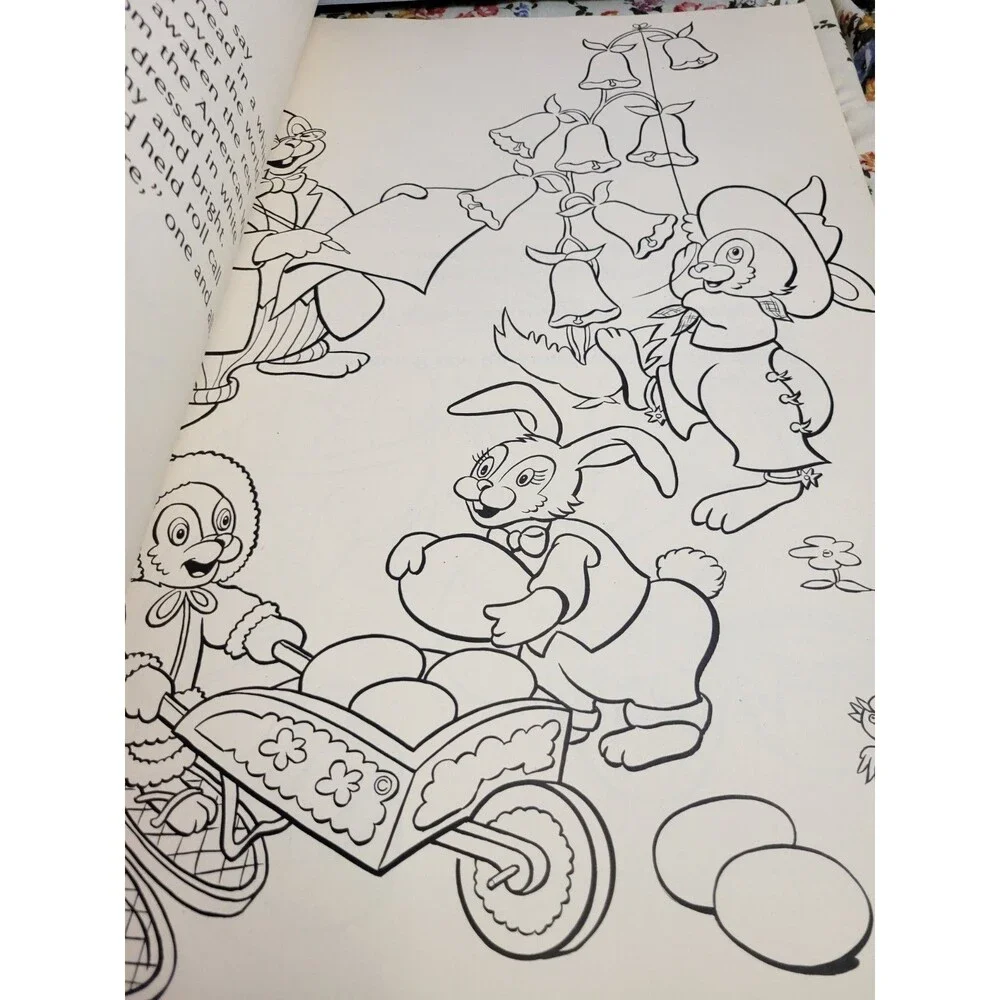 Vintage Huge Coloring Book The Easter Bunnys Helper